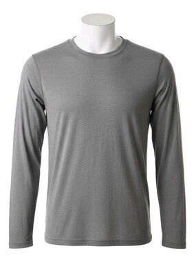 ExOfficio Mens L Gray Long Sleeve Performance Shirt Travel Lightweight Moisture